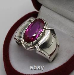 100% Original Purple Topaz Real Topaz Unisex Ring Oval Shape Pink Topaz Ring