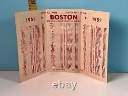 1951 Boston Red Sox & Braves Schedule The Mighty Casey Cvr H. P Hood & Sons