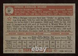 1952 Topps #37 Snider in Ex condition