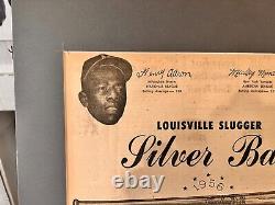 1956 Louisville Slugger Silver Bat Hank Aaron & Mickey Mantle Matted Advert