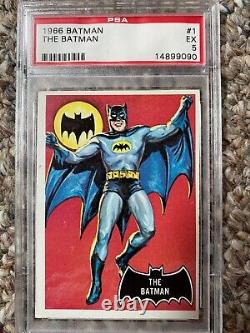 1966 Topps Batman #1 THE BATMAN Rookie Card Good Condition PSA 5 Excellent