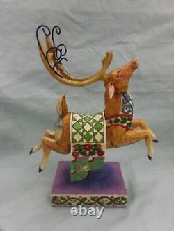 2004 Jim Shore Delivering Joy 4 Piece Santa & Reindeer Set Excellent Condition
