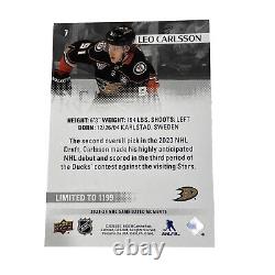 2023-24 Upper Deck Game Dated Moments Rookie Debut Auto Leo Carlsson #7 Signed
