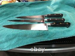 3 Vintage Sabatier Chef Knife Lot Excellent Used Shape 14 13 12 LIONS Knives