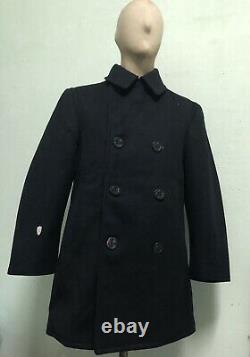 50's Original Pea Coat U. S. Navy Wool Size 38 Excellent Condition