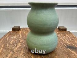 A Wonderful GRUEBY POTTERY Cucumber Mint Green Vase Excellent Condition