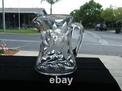American ABP BRILLIANT CUT GLASS WATER PITCHER, Excellent Original Condition