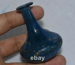 Ancient Intact Roman Glass Bottle with Beautiful Color in Excellent Condition