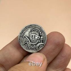 Ancient Parthian drachm solid silver coin In excellent condition