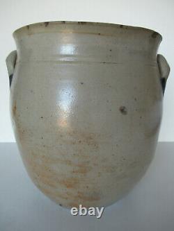 Antique American salt-glaze pottery crock, Clark & Fox, excellent condition