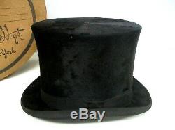 Antique Dunlap & Co Black Beaver & Silk Top Hat Excellent Condition