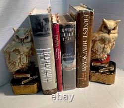 Antique Marion Bronze Clad Snowy-white Owl Bookendsexcellent-original Condition