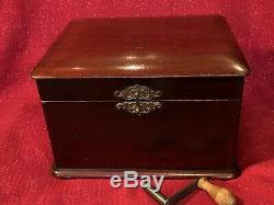 Antique Original MIRA Disc Music Box W Zither & Discs Excellent Condition
