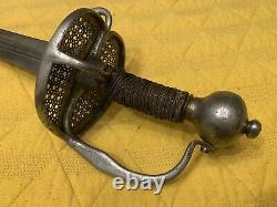 Antique Walloon Sword, All Original, Signed SAHAGUM Blade, Excellent Condition