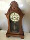 Antique Waterbury Oak Mantel Chiming Clock, Excellent Condition, Circa 1900