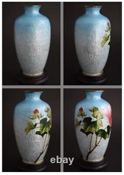 Awesome Condition! Splendid Japanese MEIJI GINBARI Cloisonné Enamel Vases F43