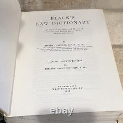 BLACK'S LAW DICTIONARY Revised Fourth 4th Edition Excellent condition 1968