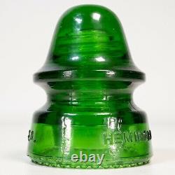 CD 162 Hemingray-19 Glass Insulator 7-up Green Excellent Original Condition