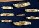Case Xx Complete Blue Scroll Scrolled Bolster Set 8 Knives Excellent Shape # 448