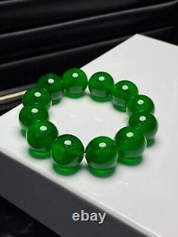 Certified Natural AAA Burmese High Icy Green 18mm Beads Jade jadeite Bracelets