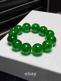 Certified Natural AAA Burmese High Icy Green 18mm Beads Jade jadeite Bracelets