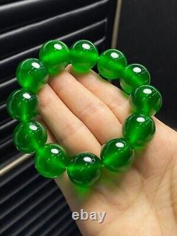 Certified Natural AAA Burmese High Icy Green 18mm Beads Jade jadeite Bracelets