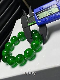 Certified Natural AAA Burmese High Icy Green 18mm Beads Jade jadeite Bracelets