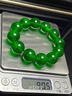 Certified Natural AAA Burmese High Icy Green 18mm Beads Jade jadeite Bracelets