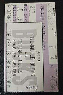 Chicago Bulls 70th win ticket Stub April 16, 1996 NBA in excellent shape