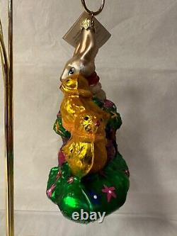 Christopher Radko Easter Ornament BUNNY WITH TWO CHICKS Excellent Condition