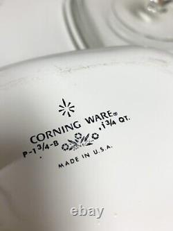 CorningWare P-1 3/4-B 1 3/4 QT. Blue Cornflower Dish & Lid Excellent Condition