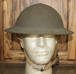 Early Ww II Us Army 1917 A-1 Helmet Excellent Condition
