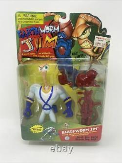 Earthworm Jim Figure 1994 Playmates RED Version Excellent Condition