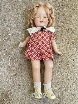 Excellent Condition Unmarked Composition Shirley Temple LOOK-A-LIKE Doll 20inch