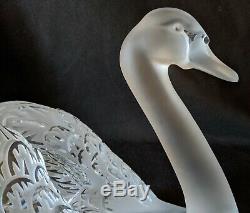Fantastic Large Lalique Head Up Swan Excellent Condition No Chips No Cracks