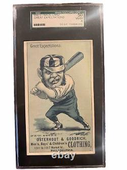 GRADED- 1887 Philadelphia Phillies Trade Card withSchedule Osterhout &Goodrich