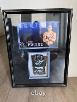 George's St. Pierre picture & signed glove, excellent condition, no damages