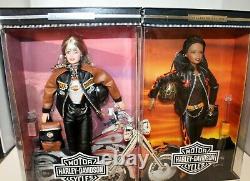 Harley Davidson Barbie & Ken dolls Set of 7 NRFB Mattel Excellent condition