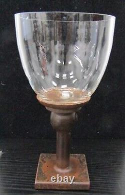 Jan Barboglio Large Iron & Hand-blown Glass Goblet Chalice Excellent Condition