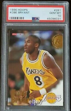Kobe Bryant 1996 NBA Hoops Official Skybox Rookie Card, PSA 10! Excellent Shape
