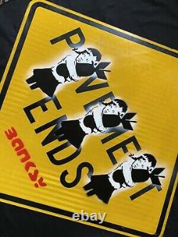 LARGE- Banksy Street Sign Original Painting -Bomb Hugger -excellent Condition