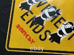 LARGE- Banksy Street Sign Original Painting -Bomb Hugger -excellent Condition