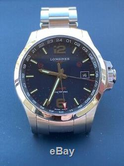Longines Conquest V. H. P GMT- Excellent Used Condition- Original Box & Papers