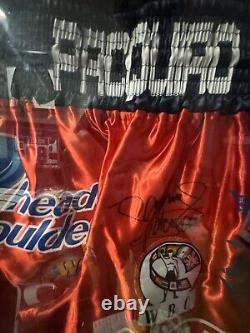MANNY PACQUIAO SIGNED TRUNKS. PSA CERT. EXCELLENT CONDITION? Shadow Box
