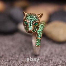 Natural Rosecut Snake Shape Emerald, 925 Sterling Silver Vintage Ring Jewelry