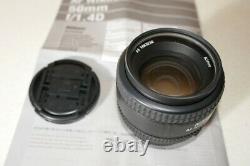 Nikon AF Nikkor 50mm f1.4 D lens excellent condition original box/manual