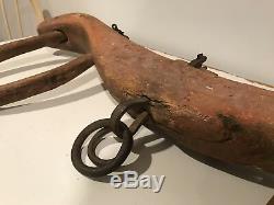 OX Yoke, Double, Antique Excellent Condition, Solid Wood With Iron Hardware