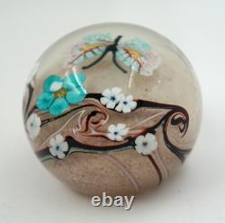 Orient & Flume Crystal Encased Butterfly Floral Paperweight Excellent Condition