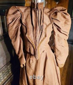 Original Antique Victorian Hand Sewn Dress Excellent Condition Museum Quality