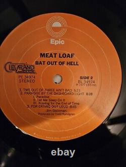 Original Meat Loaf Bat Out of Hell Vinyl LP Record 1977 Excellent Condition